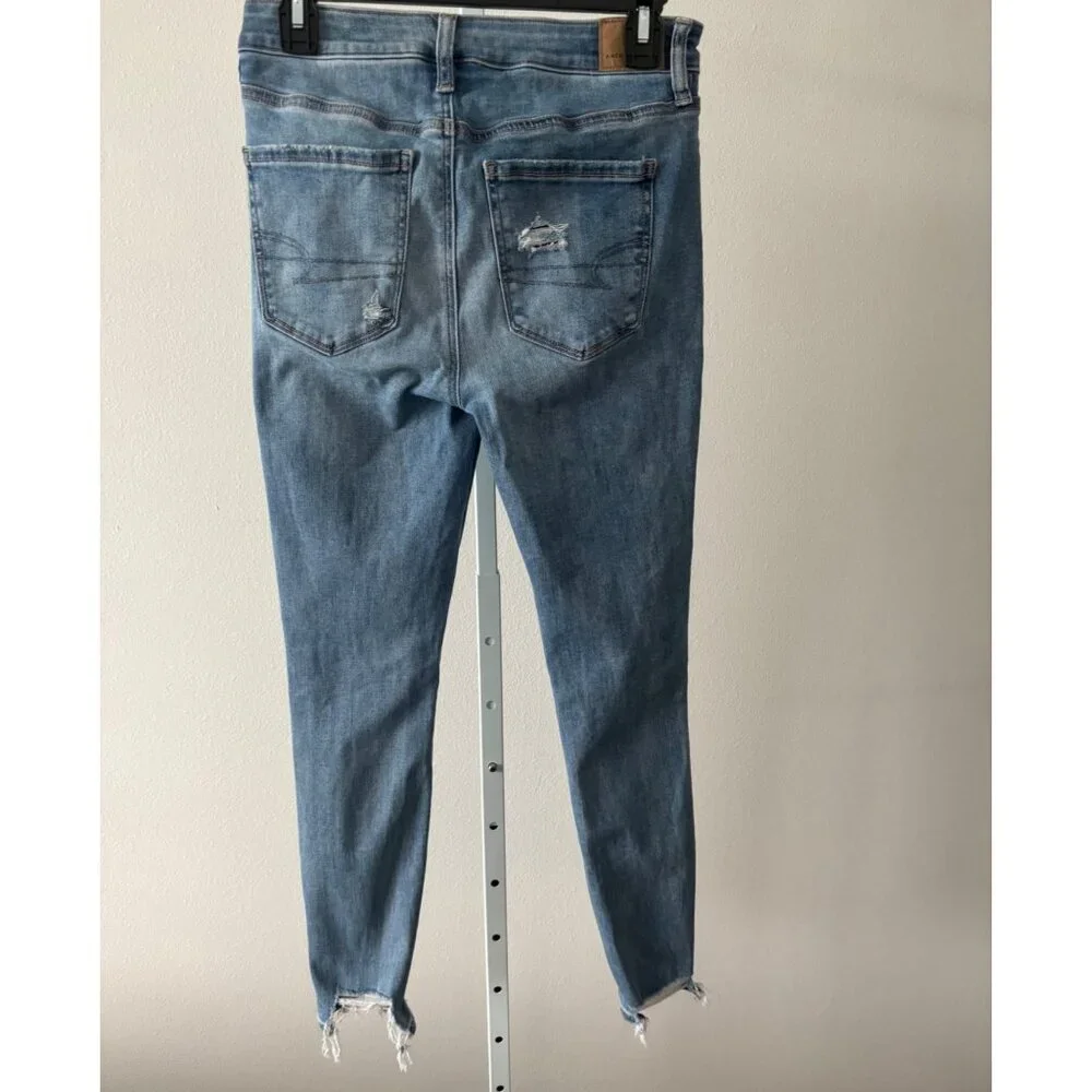 AE Jeggings 8 Next Level Stretch Distressed High Rise Festival Grunge Streetwear - Picture 3 of 16